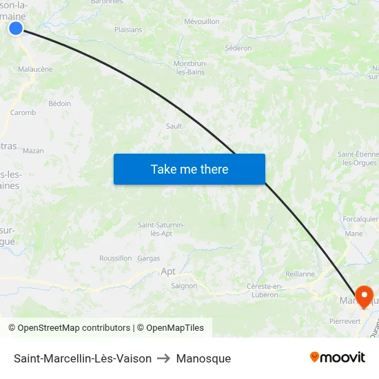 Saint-Marcellin-Lès-Vaison to Manosque map