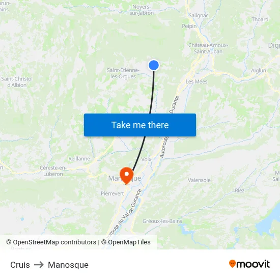 Cruis to Manosque map