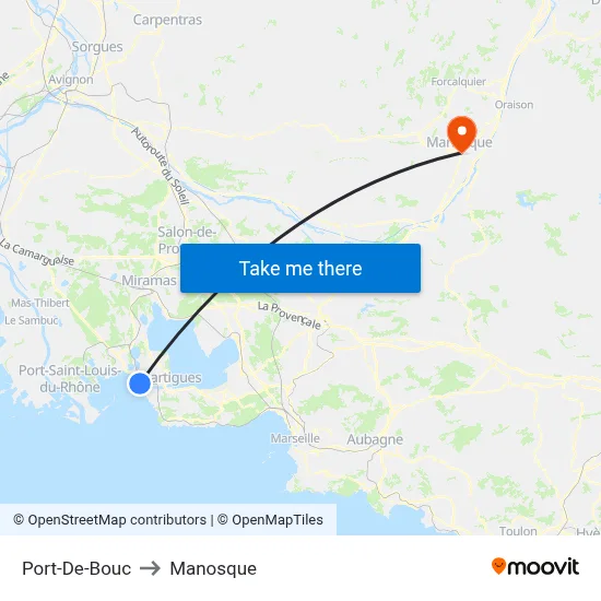 Port-De-Bouc to Manosque map