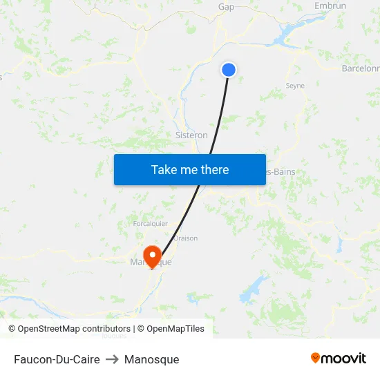 Faucon-Du-Caire to Manosque map