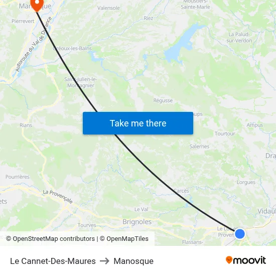 Le Cannet-Des-Maures to Manosque map