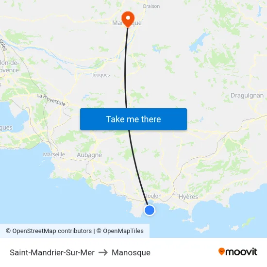 Saint-Mandrier-Sur-Mer to Manosque map