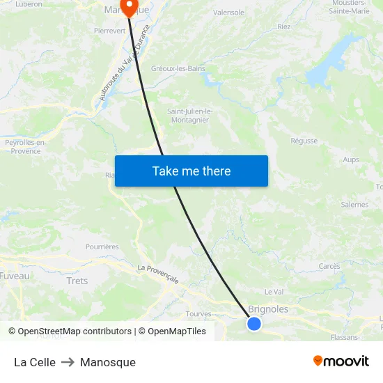 La Celle to Manosque map