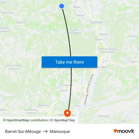 Barret-Sur-Méouge to Manosque map