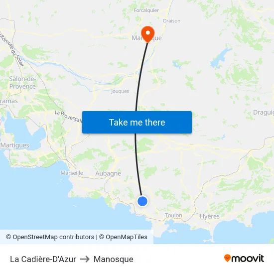 La Cadière-D'Azur to Manosque map
