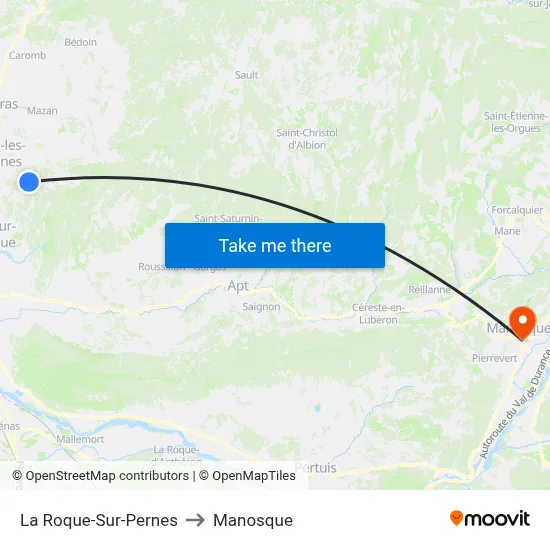 La Roque-Sur-Pernes to Manosque map