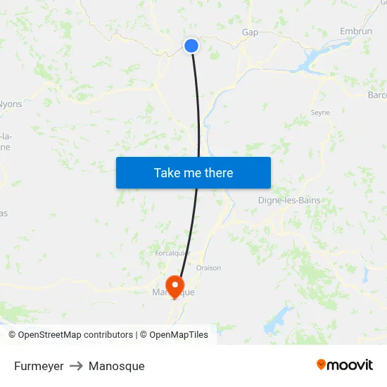 Furmeyer to Manosque map
