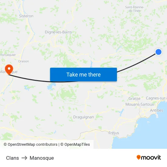 Clans to Manosque map