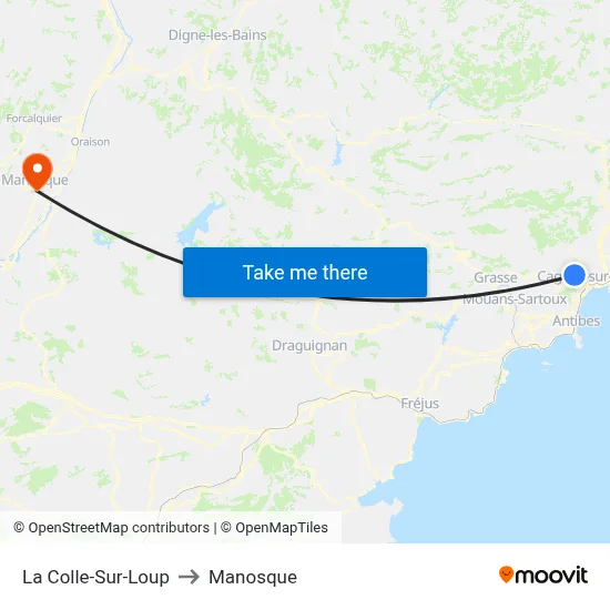 La Colle-Sur-Loup to Manosque map
