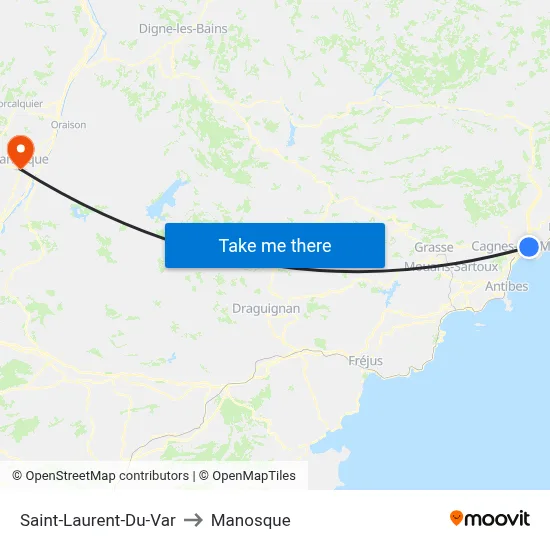 Saint-Laurent-Du-Var to Manosque map
