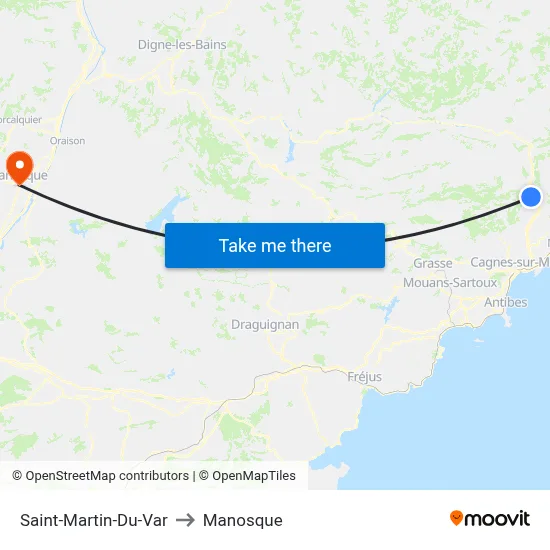 Saint-Martin-Du-Var to Manosque map