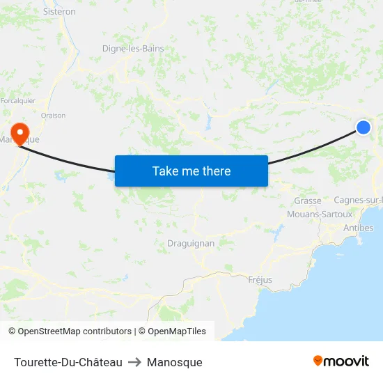 Tourette-Du-Château to Manosque map