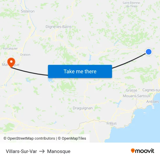Villars-Sur-Var to Manosque map