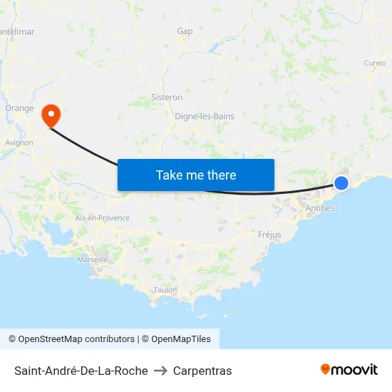 Saint-André-De-La-Roche to Carpentras map