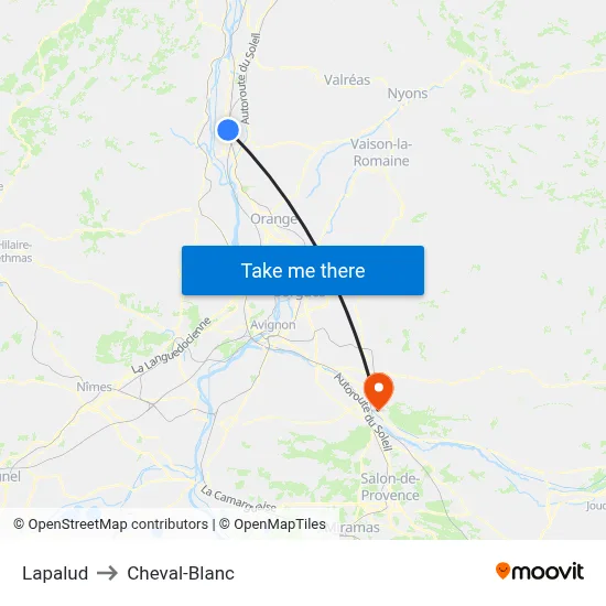 Lapalud to Cheval-Blanc map