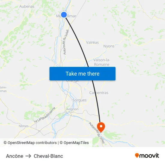 Ancône to Cheval-Blanc map