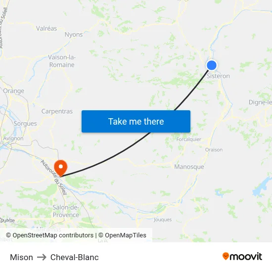Mison to Cheval-Blanc map