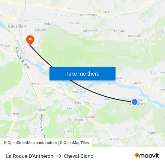La Roque-D'Anthéron to Cheval-Blanc map
