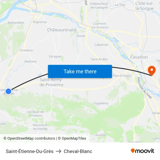 Saint-Étienne-Du-Grès to Cheval-Blanc map