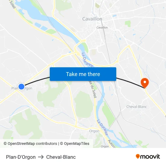 Plan-D'Orgon to Cheval-Blanc map