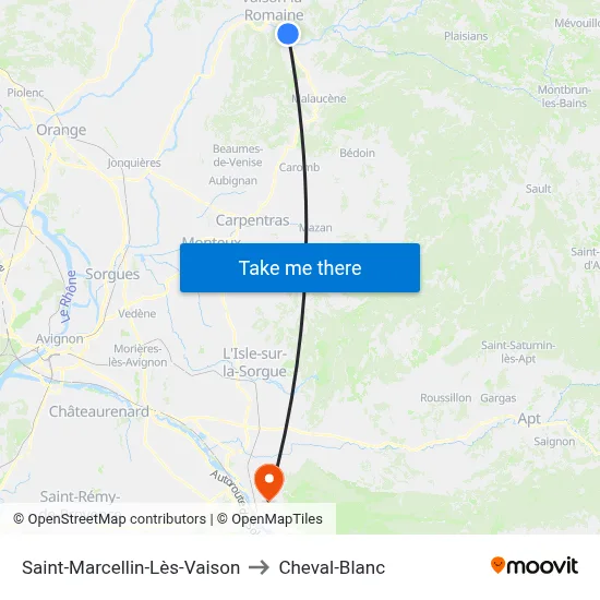 Saint-Marcellin-Lès-Vaison to Cheval-Blanc map