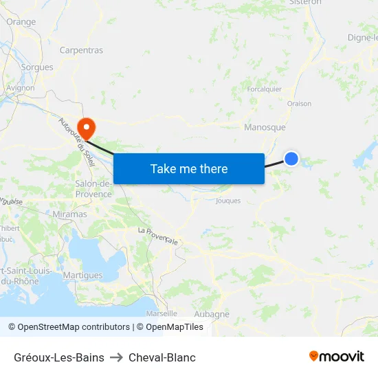 Gréoux-Les-Bains to Cheval-Blanc map