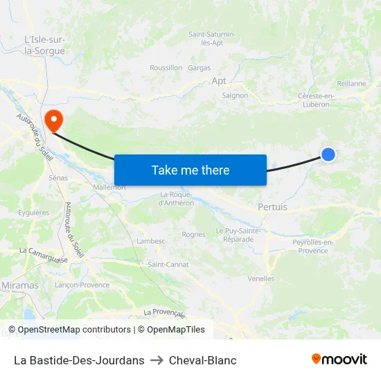 La Bastide-Des-Jourdans to Cheval-Blanc map