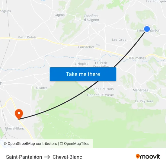 Saint-Pantaléon to Cheval-Blanc map
