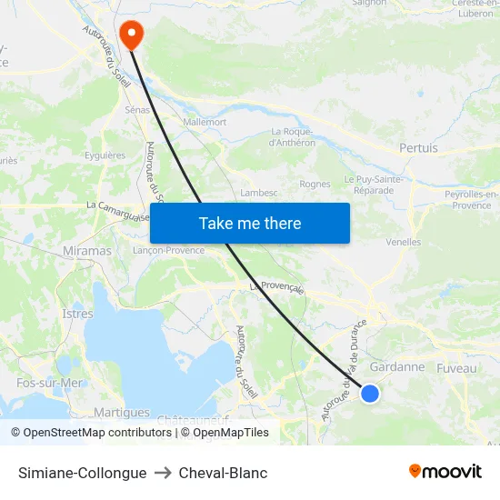 Simiane-Collongue to Cheval-Blanc map