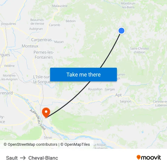 Sault to Cheval-Blanc map