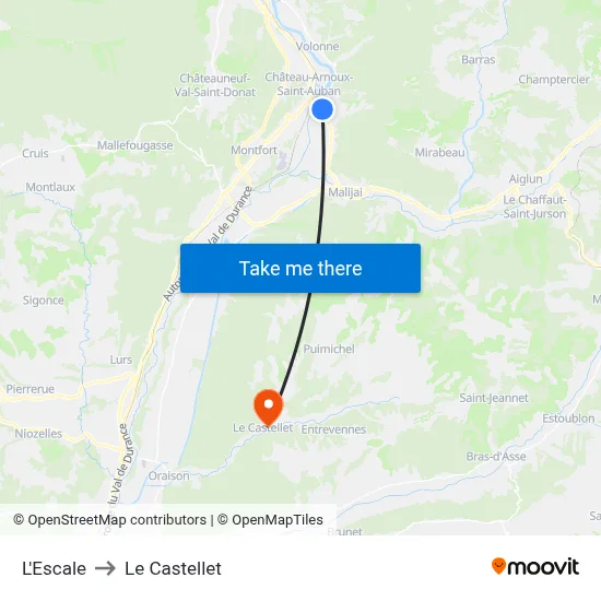 L'Escale to Le Castellet map