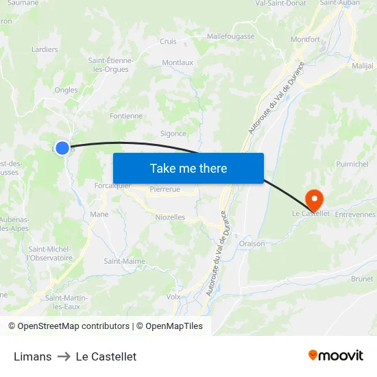 Limans to Le Castellet map