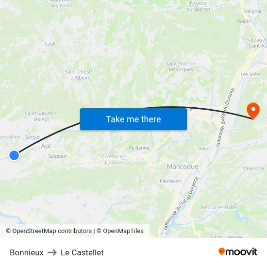 Bonnieux to Le Castellet map
