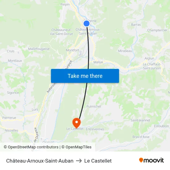 Château-Arnoux-Saint-Auban to Le Castellet map