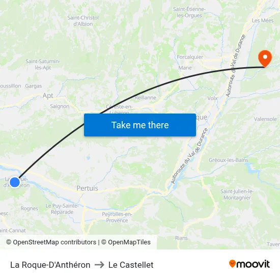 La Roque-D'Anthéron to Le Castellet map