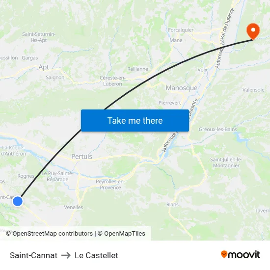 Saint-Cannat to Le Castellet map
