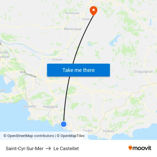 Saint-Cyr-Sur-Mer to Le Castellet map