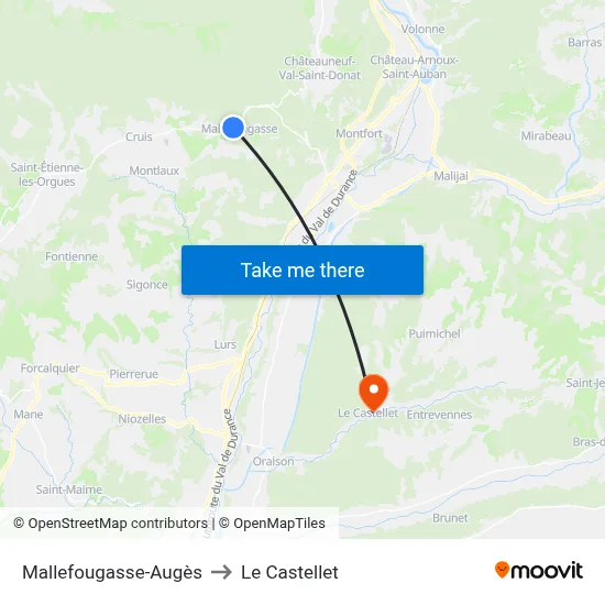 Mallefougasse-Augès to Le Castellet map