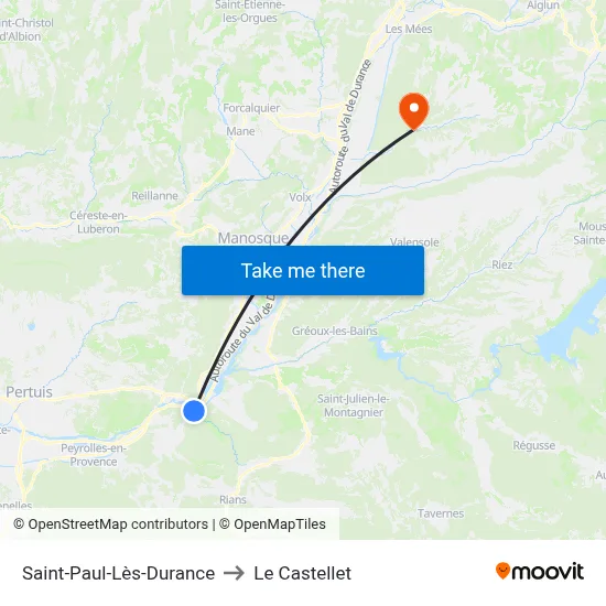 Saint-Paul-Lès-Durance to Le Castellet map