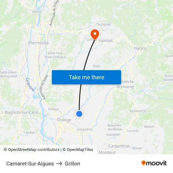 Camaret-Sur-Aigues to Grillon map