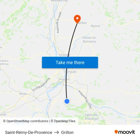Saint-Rémy-De-Provence to Grillon map
