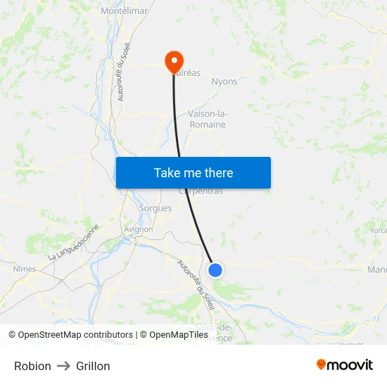 Robion to Grillon map