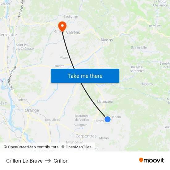 Crillon-Le-Brave to Grillon map