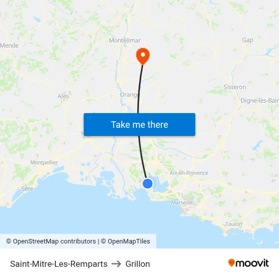 Saint-Mitre-Les-Remparts to Grillon map
