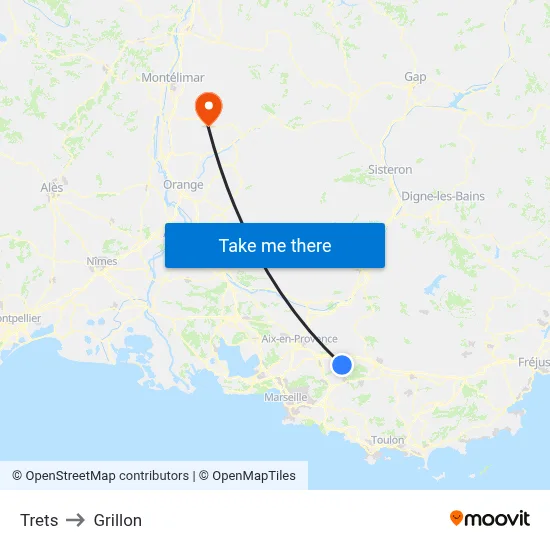 Trets to Grillon map