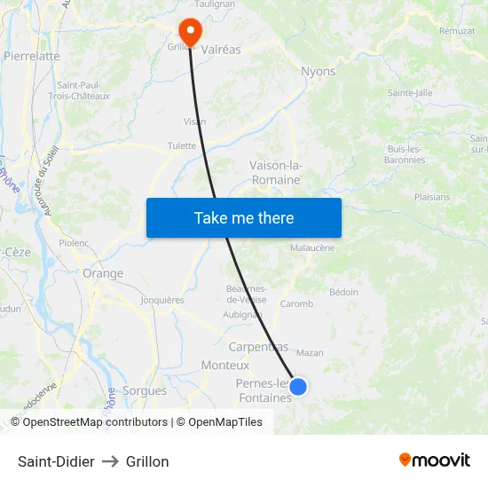 Saint-Didier to Grillon map