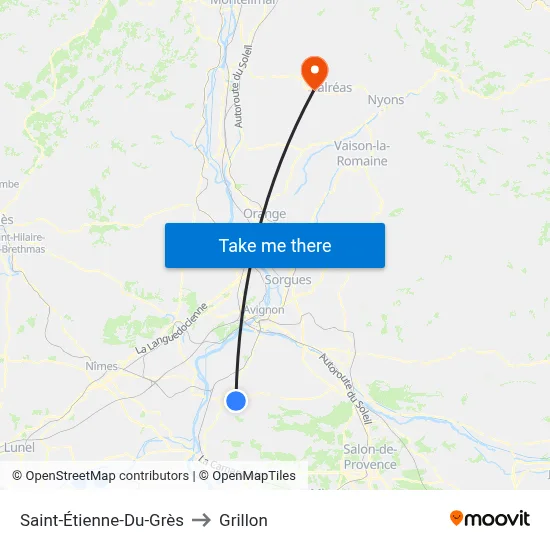 Saint-Étienne-Du-Grès to Grillon map