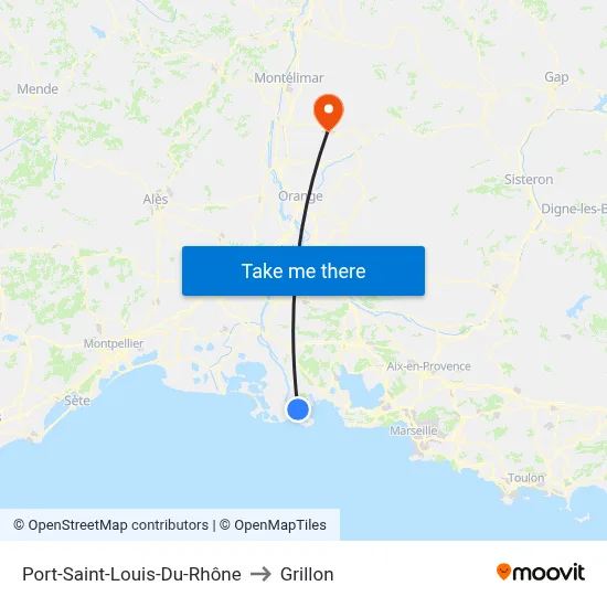 Port-Saint-Louis-Du-Rhône to Grillon map
