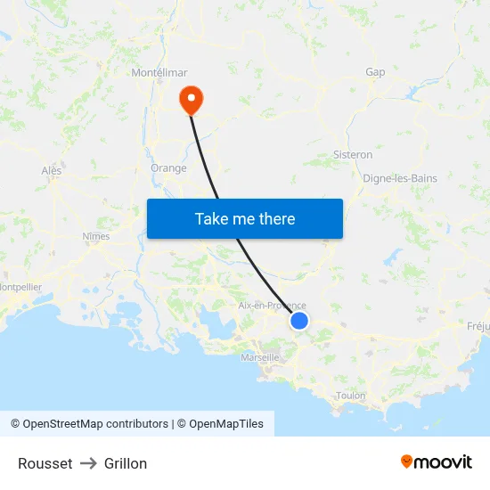 Rousset to Grillon map