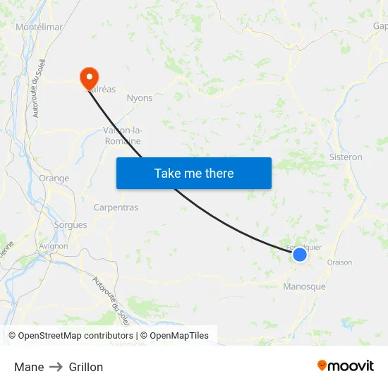 Mane to Grillon map